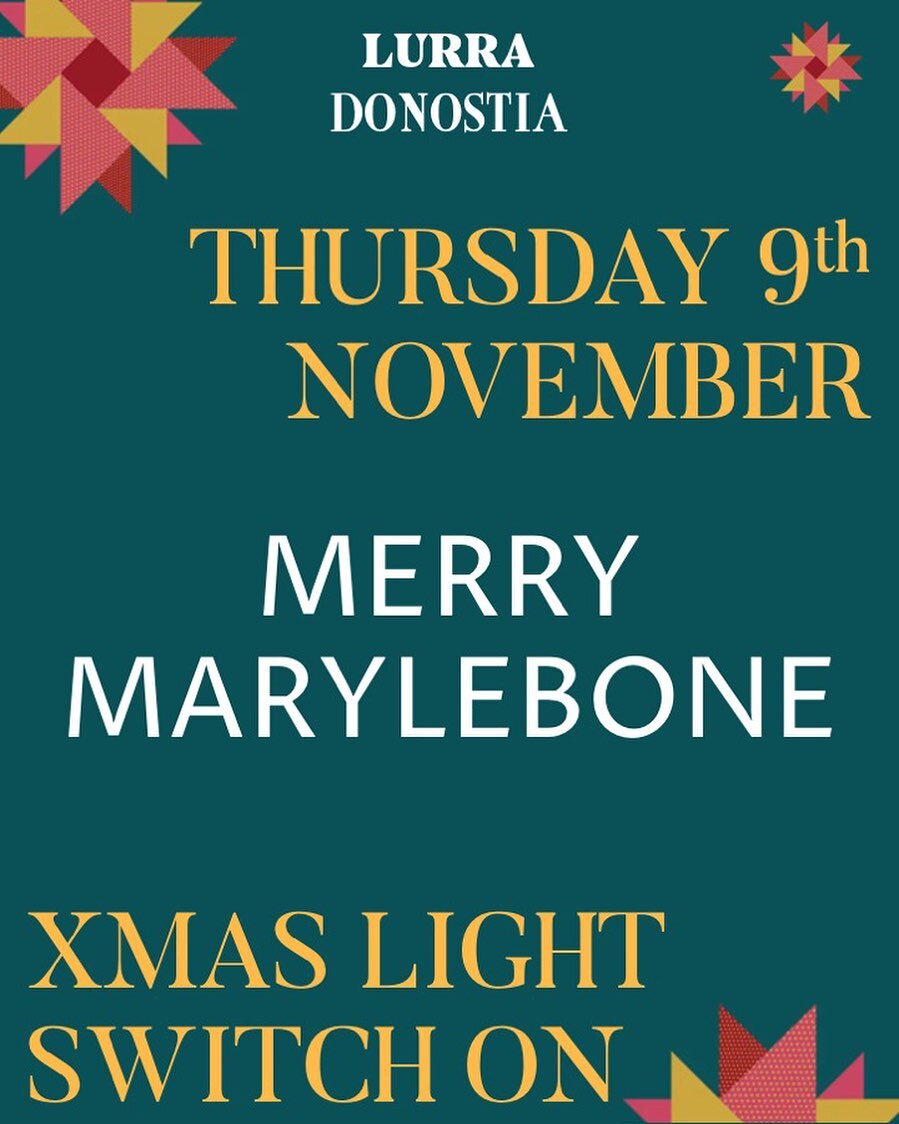 Join us as we raise a glass to celebrate the Marylebone Christmas Light Switch On, this Thursday 9th November. 🎄✨

To celebrate the start of the festive season we will be serving wine and pintxos on Marylebone High Street from 3pm. A perfect start t