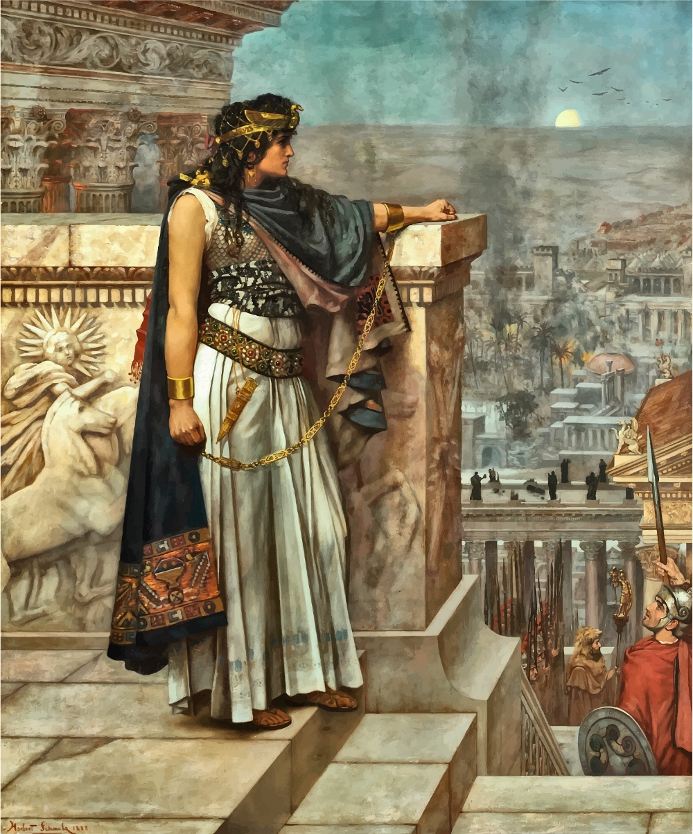  Queen Zenobia's Last Look on Palmyra, by Herbert G. Schmalz, oil on canvas, 1888.