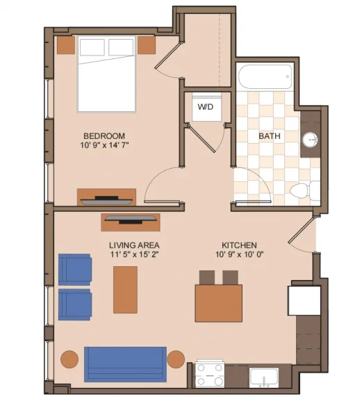 1 Bedroom, 1 Bath - 660 Square Feet