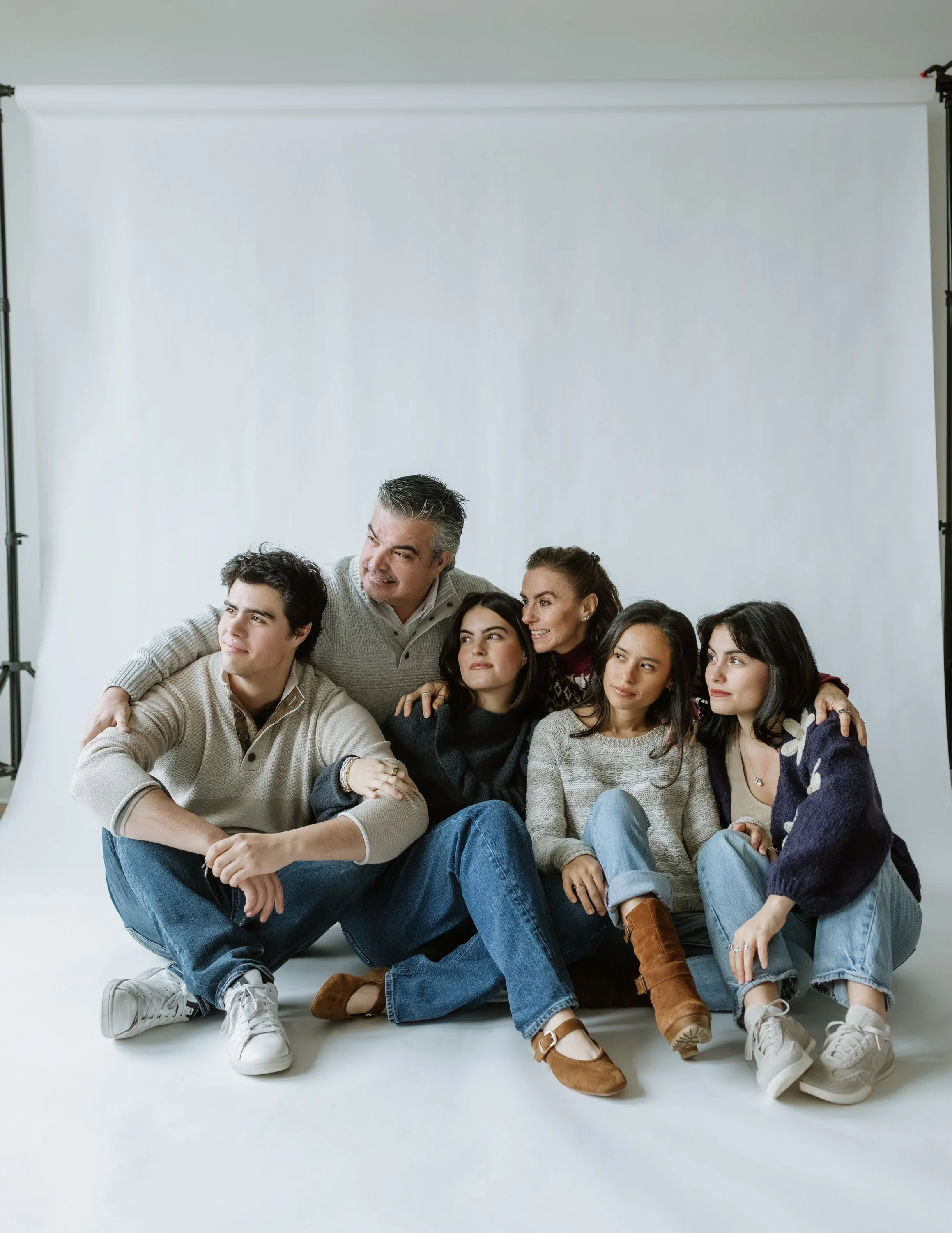 editorial studio photos of family