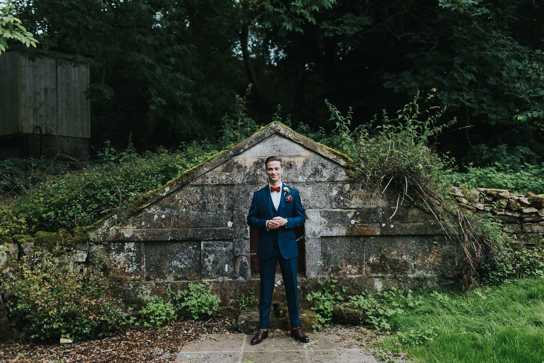 groom portrait at natural retreats
