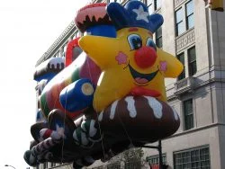 This is one of several giant helium balloons that will be part of the Reading Holiday Parade this Saturday.