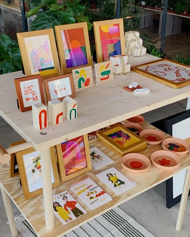 This set-up will be alive and kicking in the world for a few more days, come see it in its colorful, hand-produced, delicate form at @andstuff in ABQ before it&rsquo;s gone, thank you