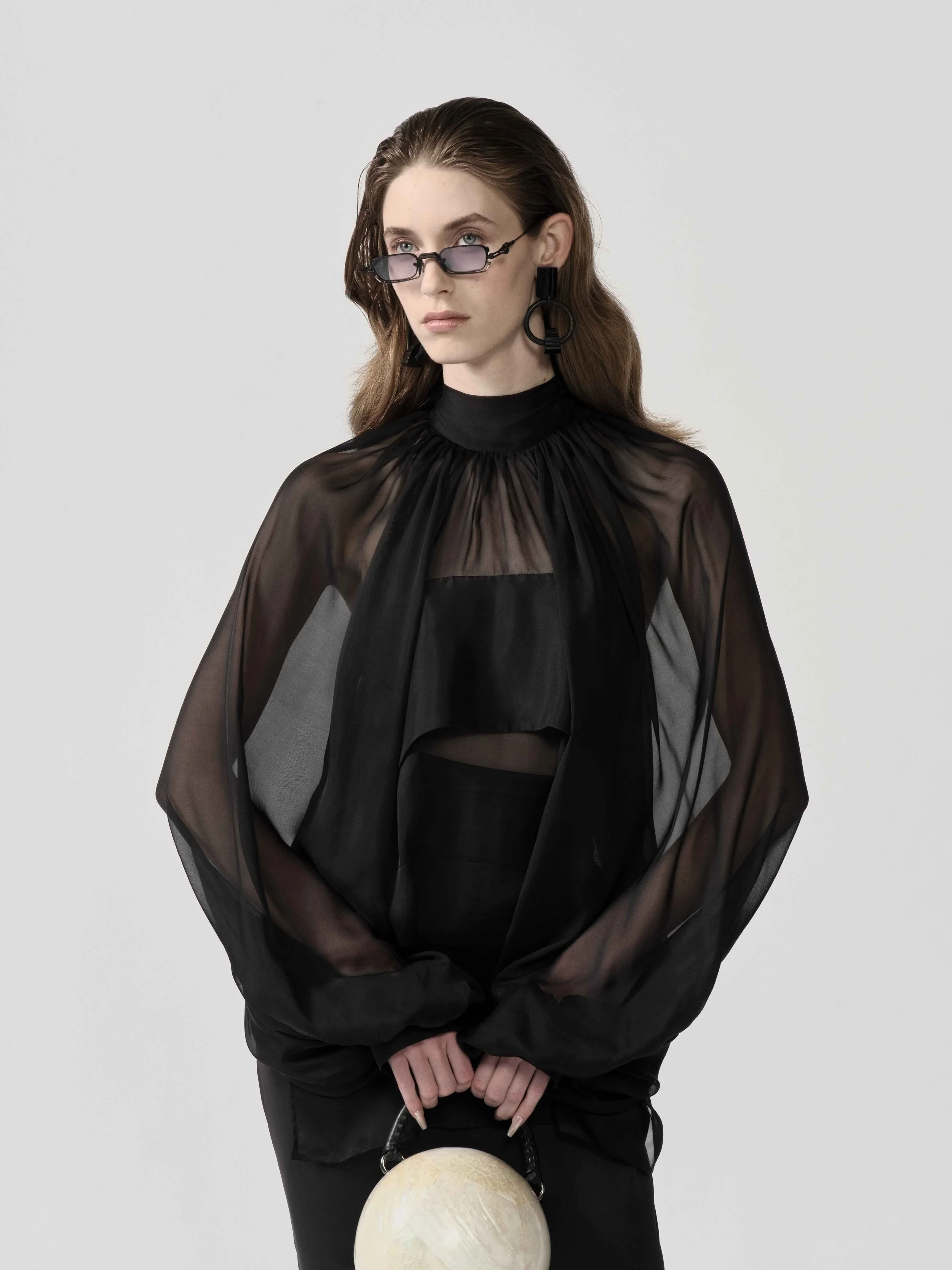 SLAUGHTER FALLS SHIRT - BLACK CHIFFON