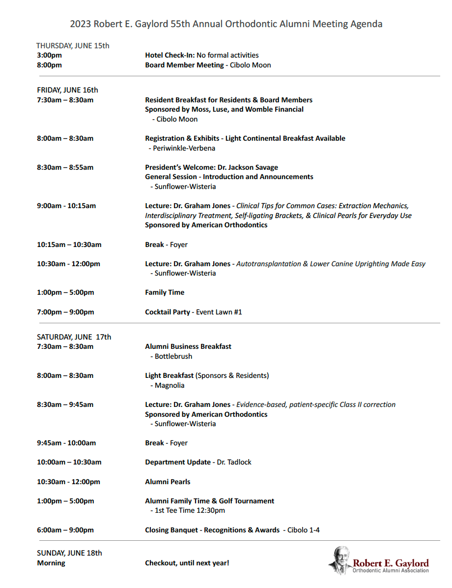 2023 Annual Meeting Schedule + Map