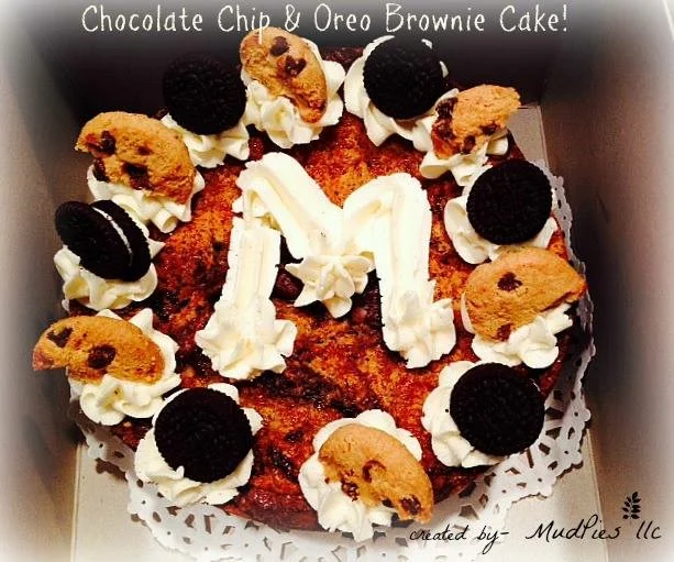 Chocolate Chip & Oreo Brownie Cake