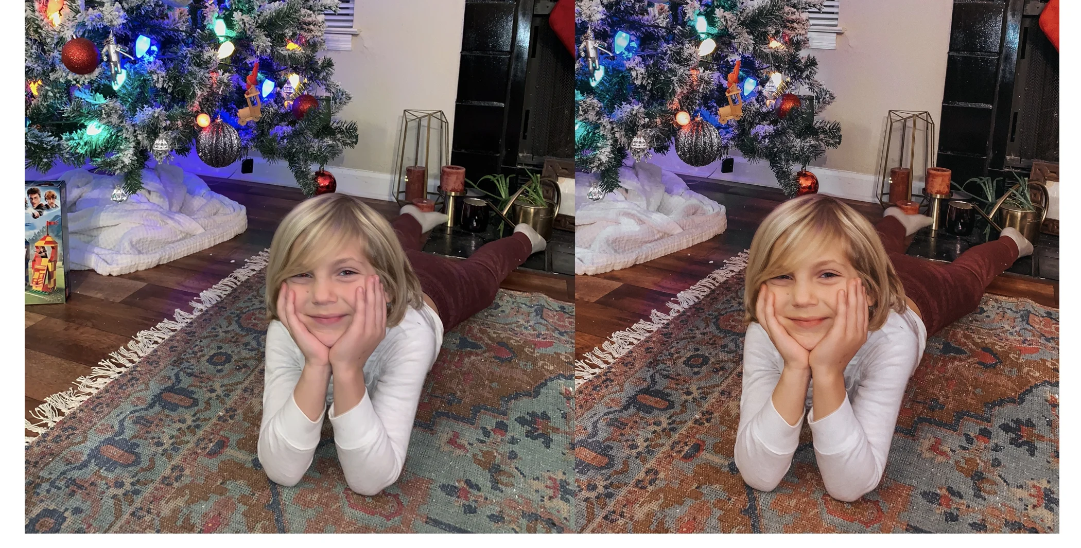 LEFT: SOOC / iPHONE with FLASH ON. RIGHT: EDITED WITH MEGA