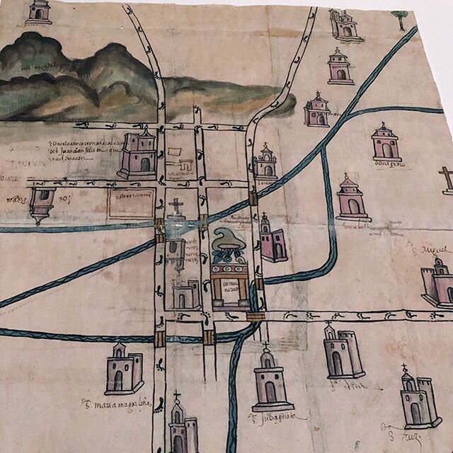Indigenous maps from 1580s México, on view recently at the Blanton Museum in Austin. Wow! From the Harry Ransom and LLILAS Benson Collections. #blantonmuseum #harryransomcenter