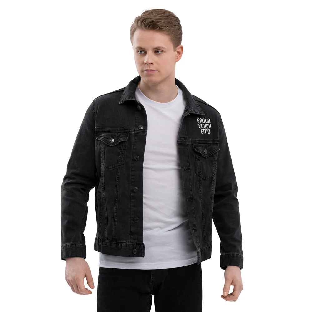 Manteau Denim Noir RTA Homme Taille M - Longueur Mi-longue, Look Gothique/emo