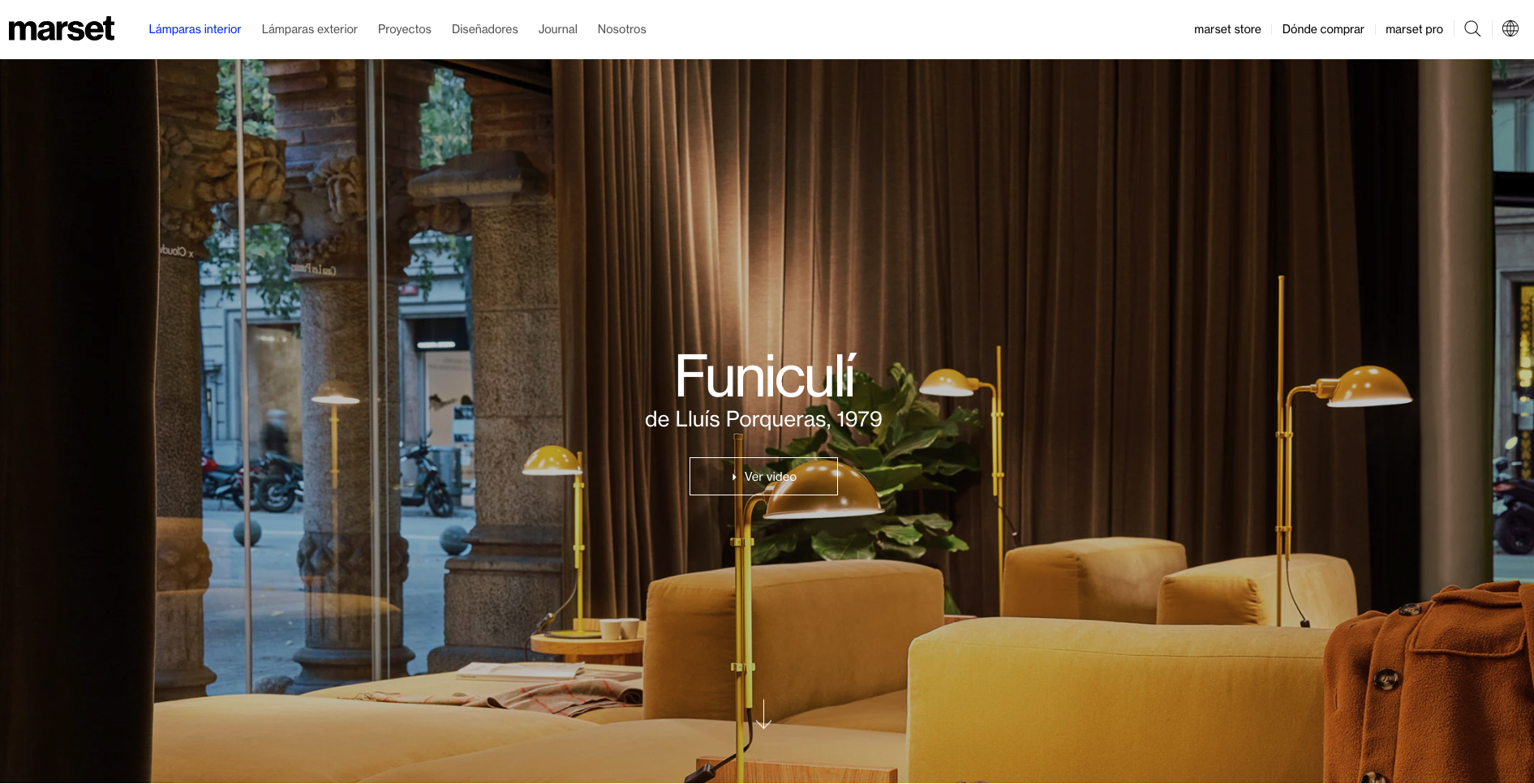 Fotos de portada Funiculí en la web de Marset