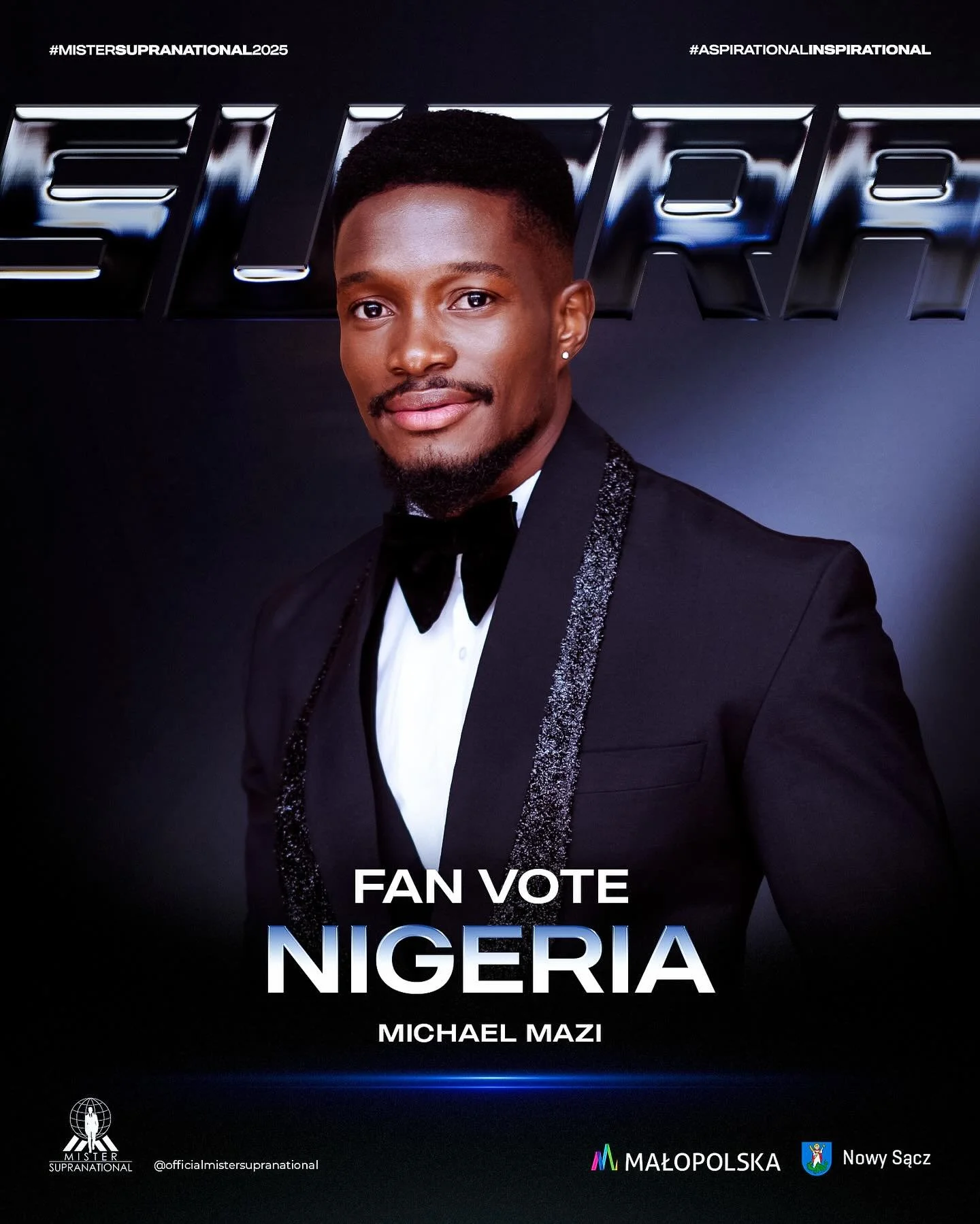 Complimentary Title Winners of Mister Supranational 2025

Supra Fan Vote - Nigeria 🇳🇬 
Talent - Korea 🇰🇷 
Mr Friendship - South Africa 🇿🇦 
Candidates&rsquo; Choice - France 🇫🇷
Fitness - China 🇨🇳 

#mistersupranational2025 #malopolska #nowys