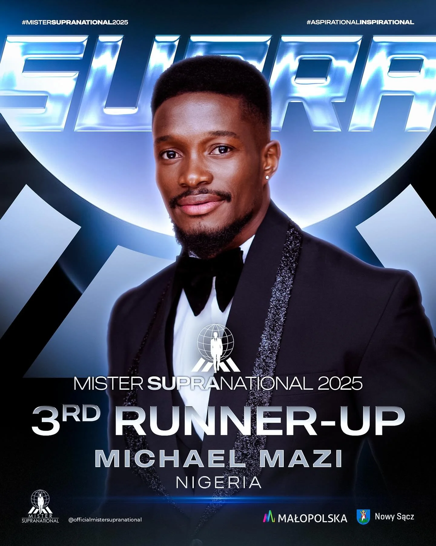 And third runner-up of Mister Supranational 2025 is&hellip;

NIGERIA

#mistersupranational #mistersupranational2025 #malopolska #nowysacz