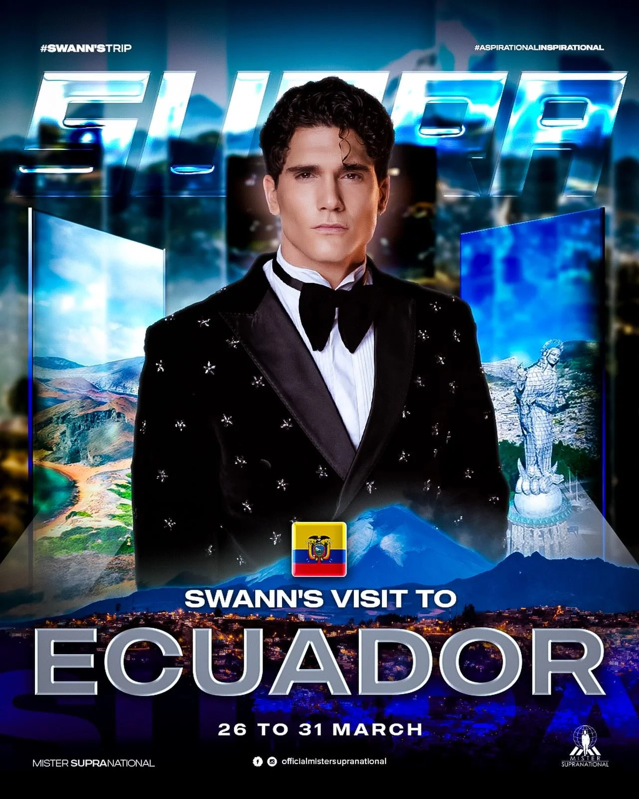 Ecuador, the excitement is building! ✨🇪🇨💙

Mister Supranational 2025 @swann_lvgn will be visiting Ecuador from 26-31 March for the selection of Mister Supranational Ecuador 2026, as they prepare to appoint the gentleman who will represent the coun
