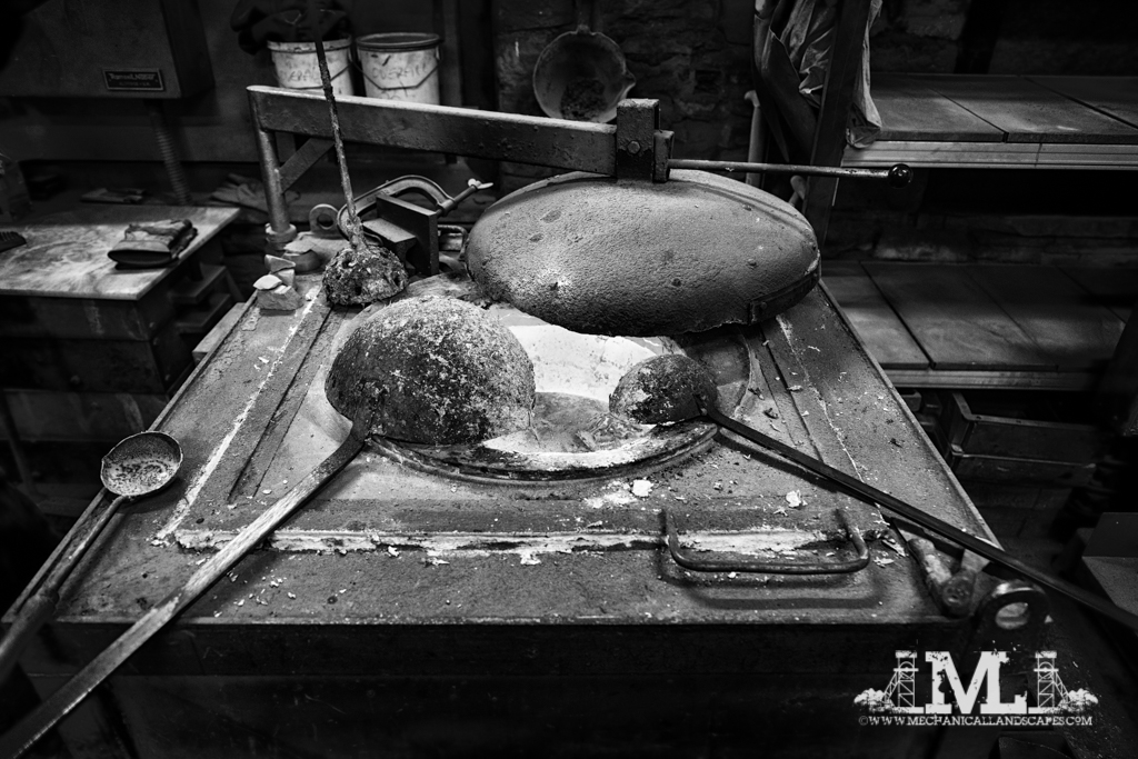 The furnace and ladles.