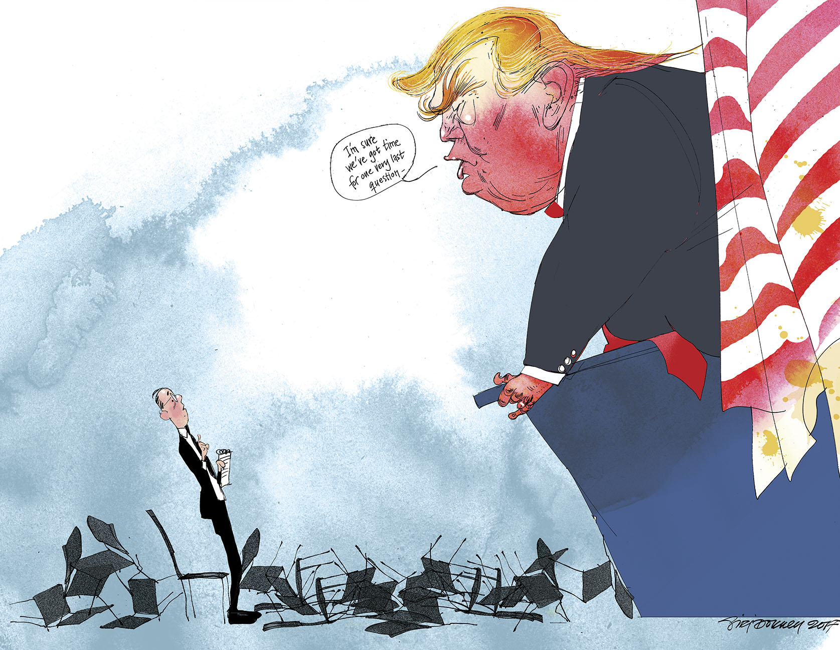 Trump vs the press, 2017