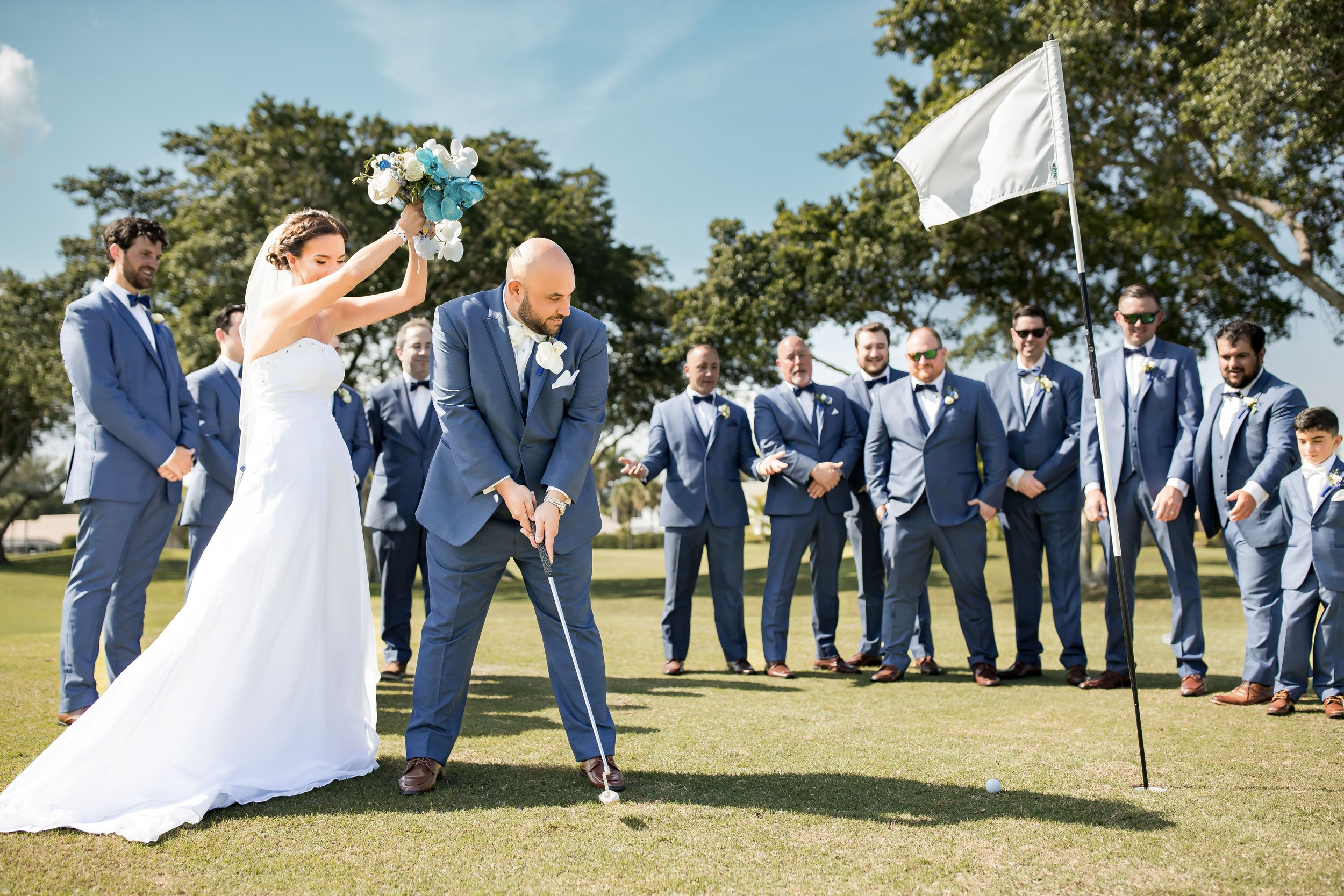 Playing Golf at the Wedding