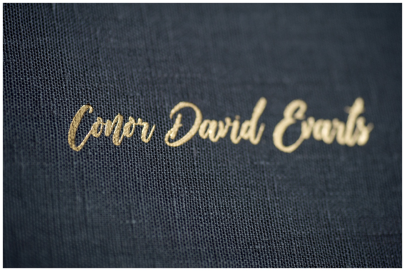 Close up of the gold embossing