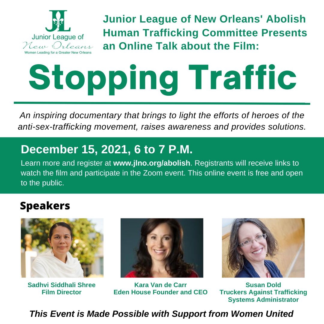 Junior League of New Orleans: Screening and talk "Stopping Traffic"