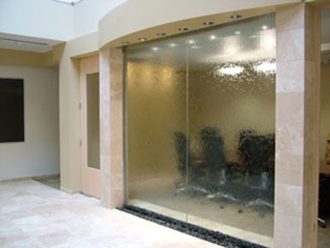 Waterwall Room Divider Water Features Vertical River Waterfalls Inc Miami Fl - Glass Partition Walls Miami