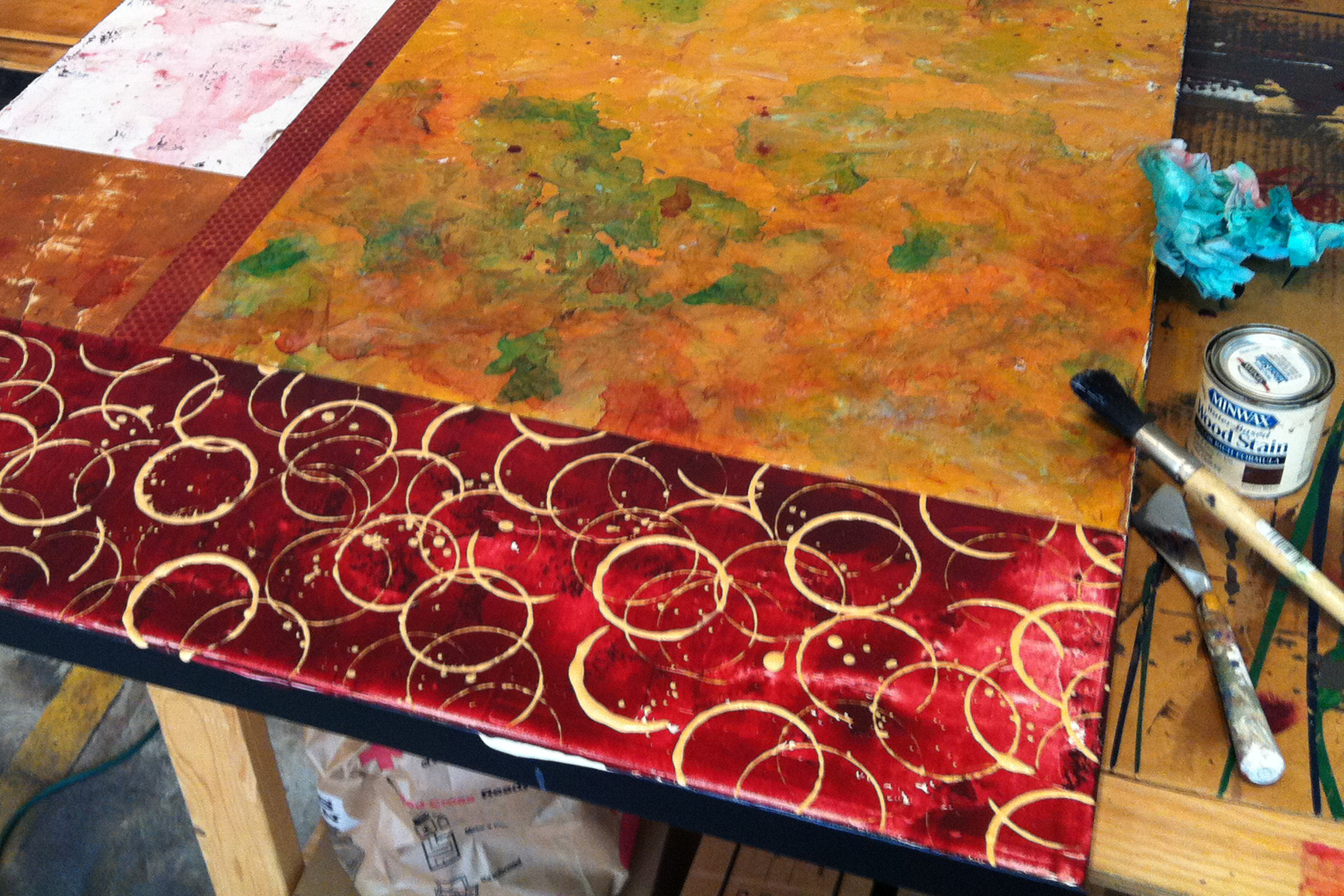  This view of a painting in progress was taken during our artist travel workshop in France 