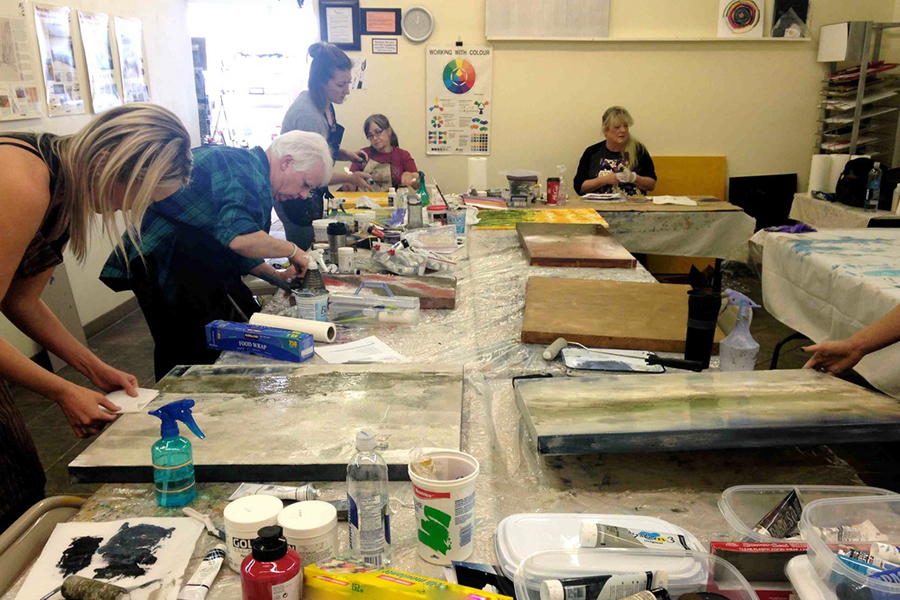 Art travel workshop guests in the studio.jpg