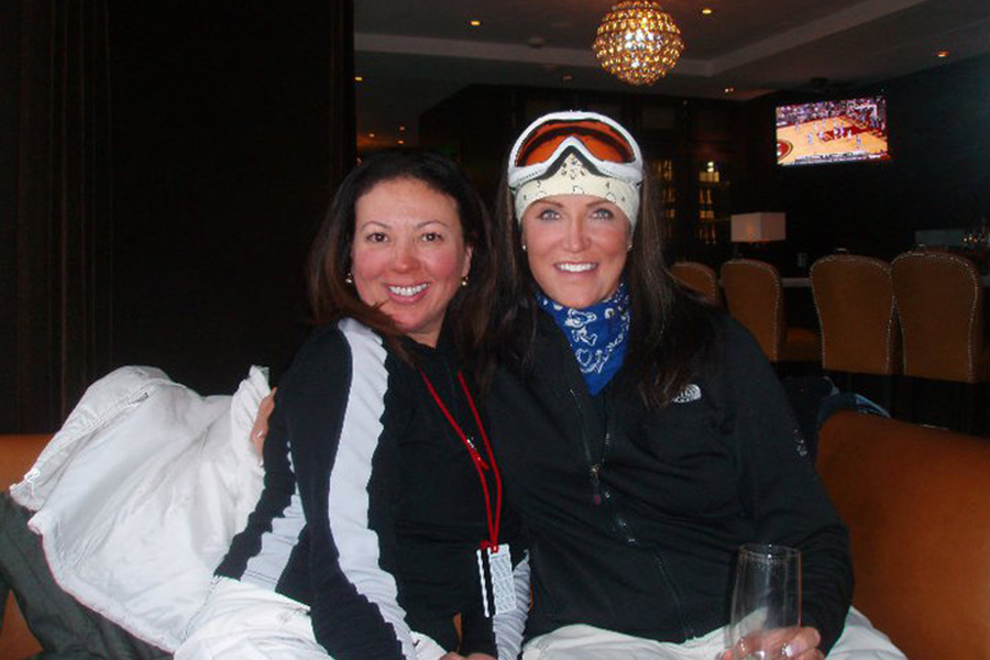 Own The Mountain founder Taylor Smith in Park City with Skboot CEO Caroline Graham