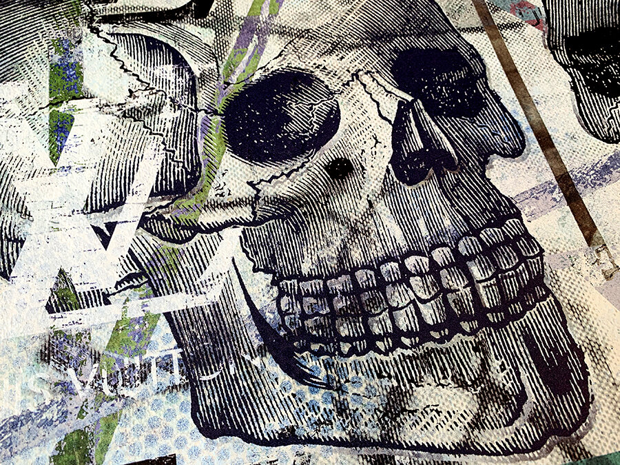 Oil Field Disaster skull painting Pop Art Street Art Graffiti
