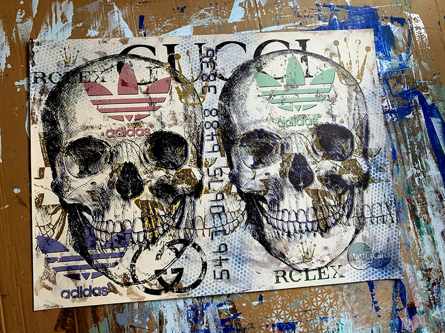 Oil Field Disaster skull painting Pop Art Street Art Graffiti