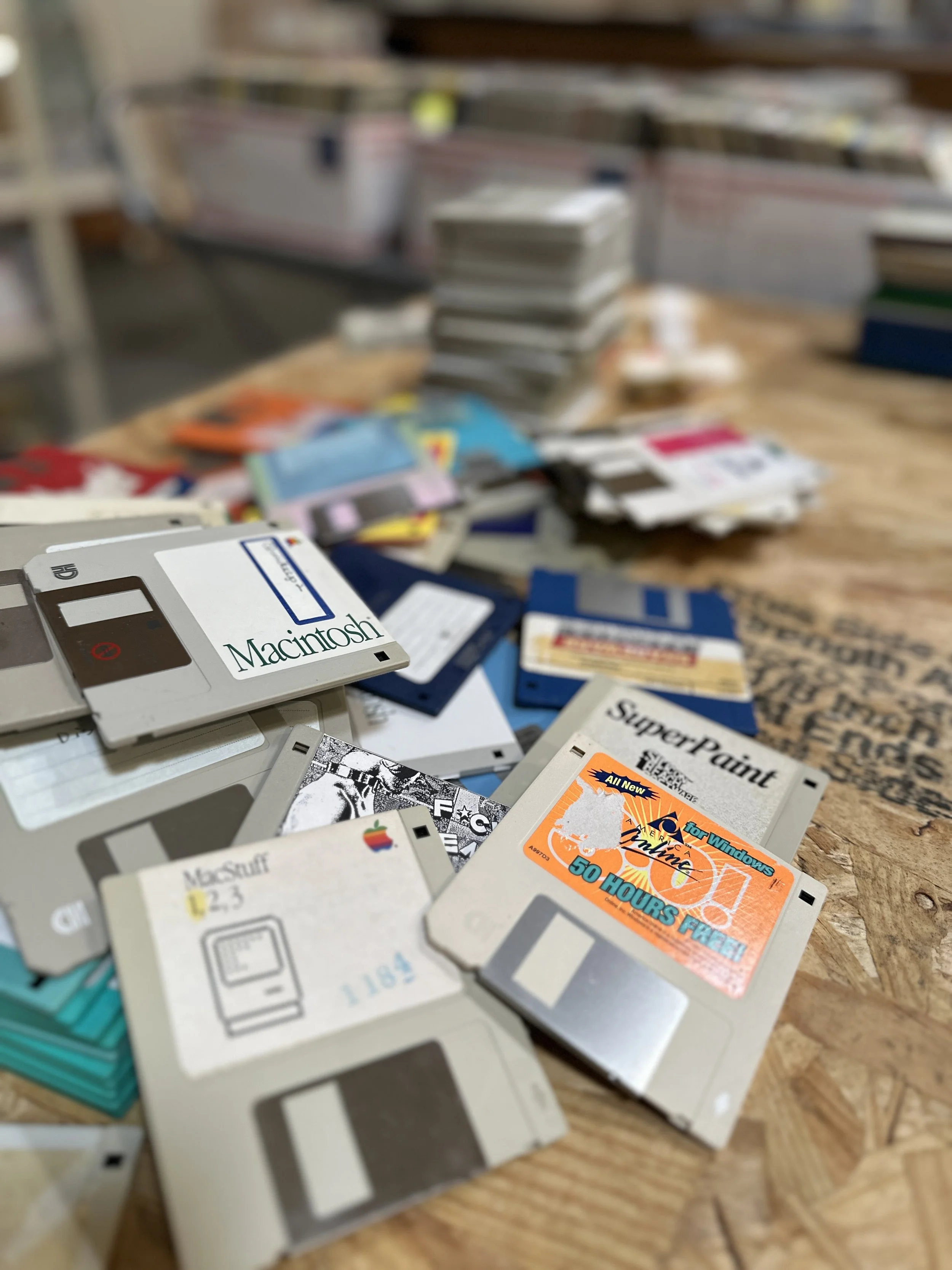 Sticky Fingers (Side 1) — vintage floppy disks in studio