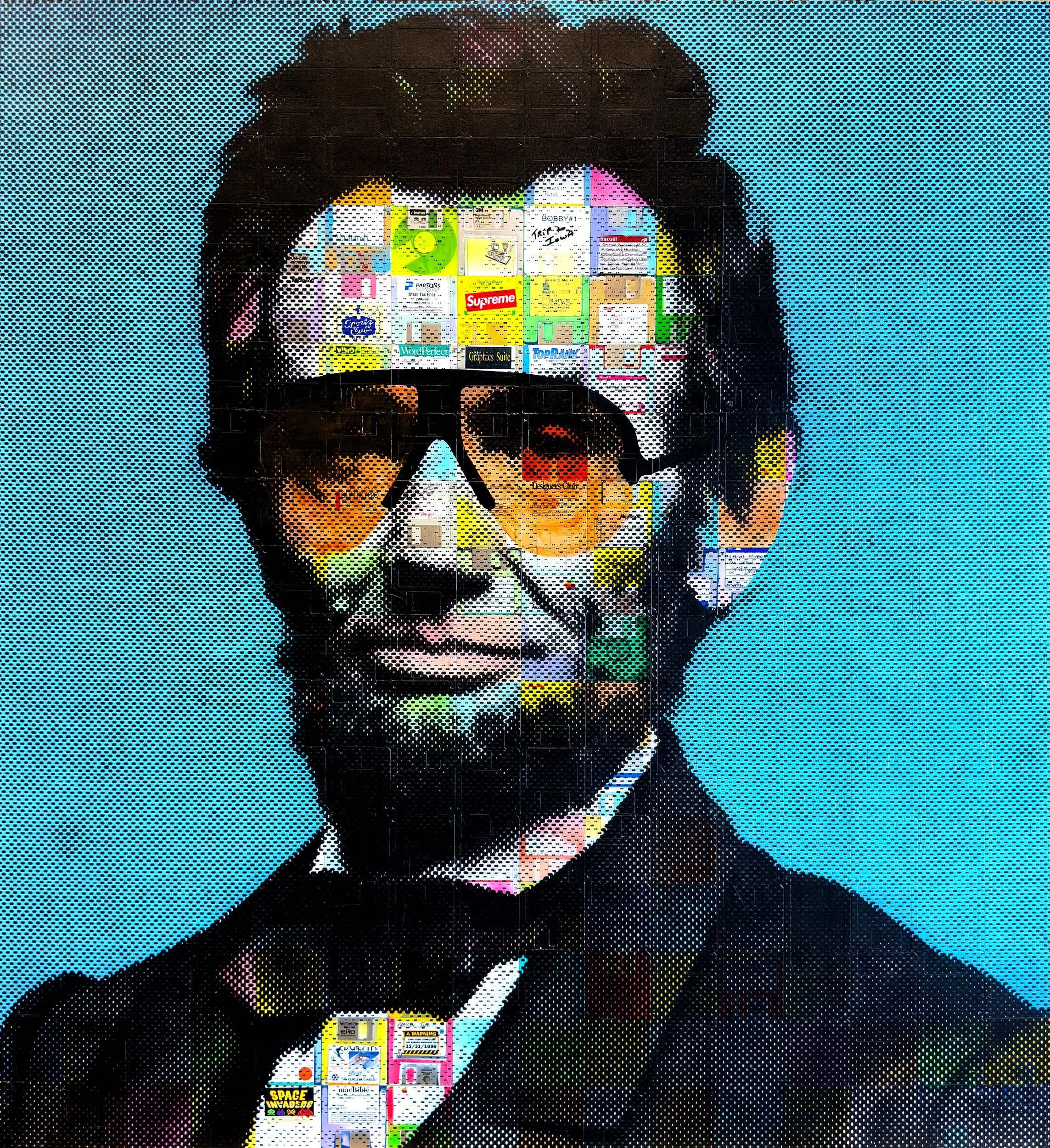 Abraham Lincoln — Computer Floppy Disk Painting by Taylor Smith