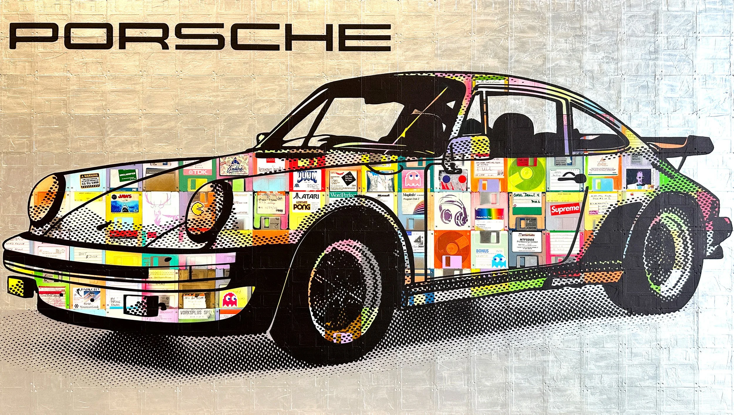 1980 Porsche 911 — Computer Floppy Disk Painting by Taylor Smith
