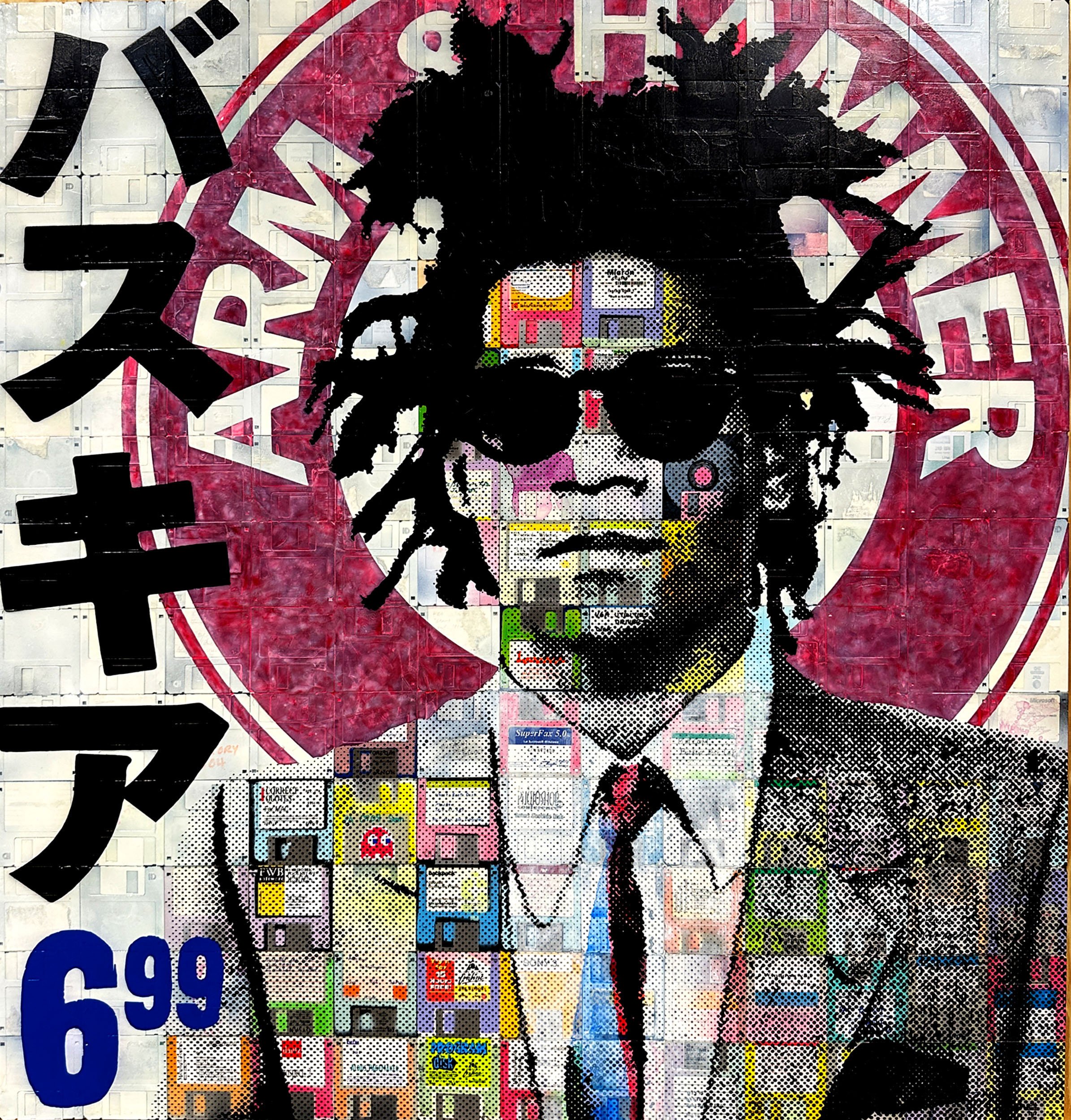 Jean-Michel Basquiat — Computer Floppy Disk Painting by Taylor Smith