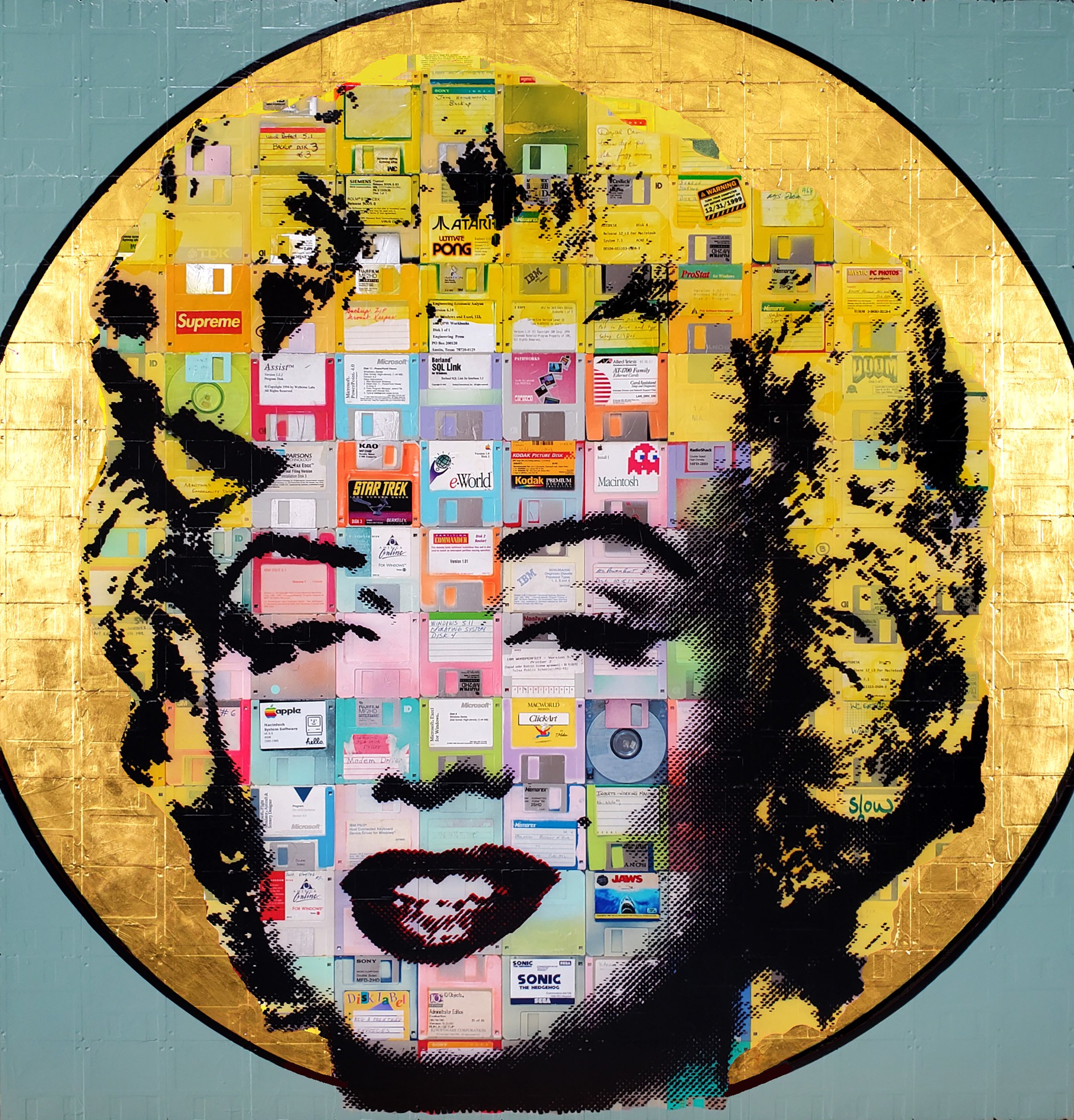 Marilyn Monroe — Computer Floppy Disk Painting by Taylor Smith