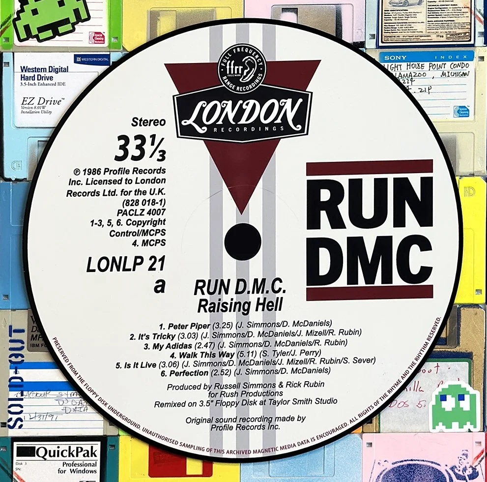 Run D.M.C. Raising Hell reimagined center label