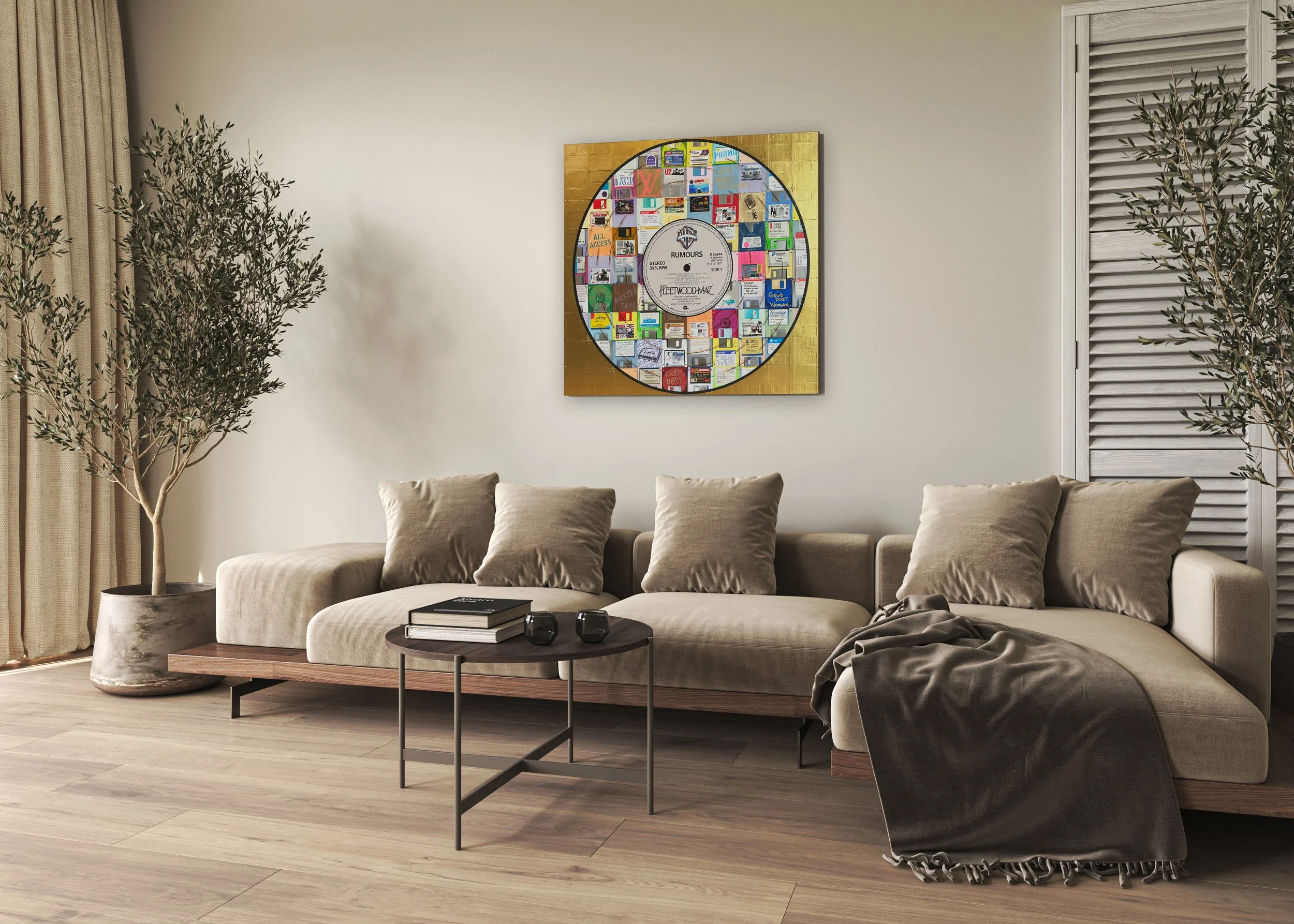 Taylor Smith’s Fleetwood Mac – Rumours (Side 1) Vinyl Series artwork shown in situ in a contemporary interior.