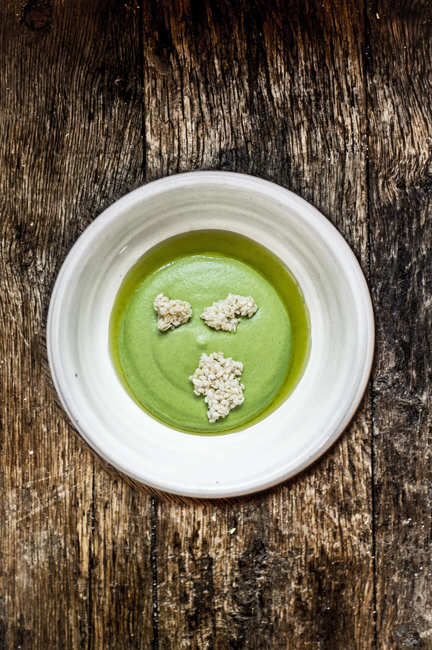 Favas, sesame, and herbs