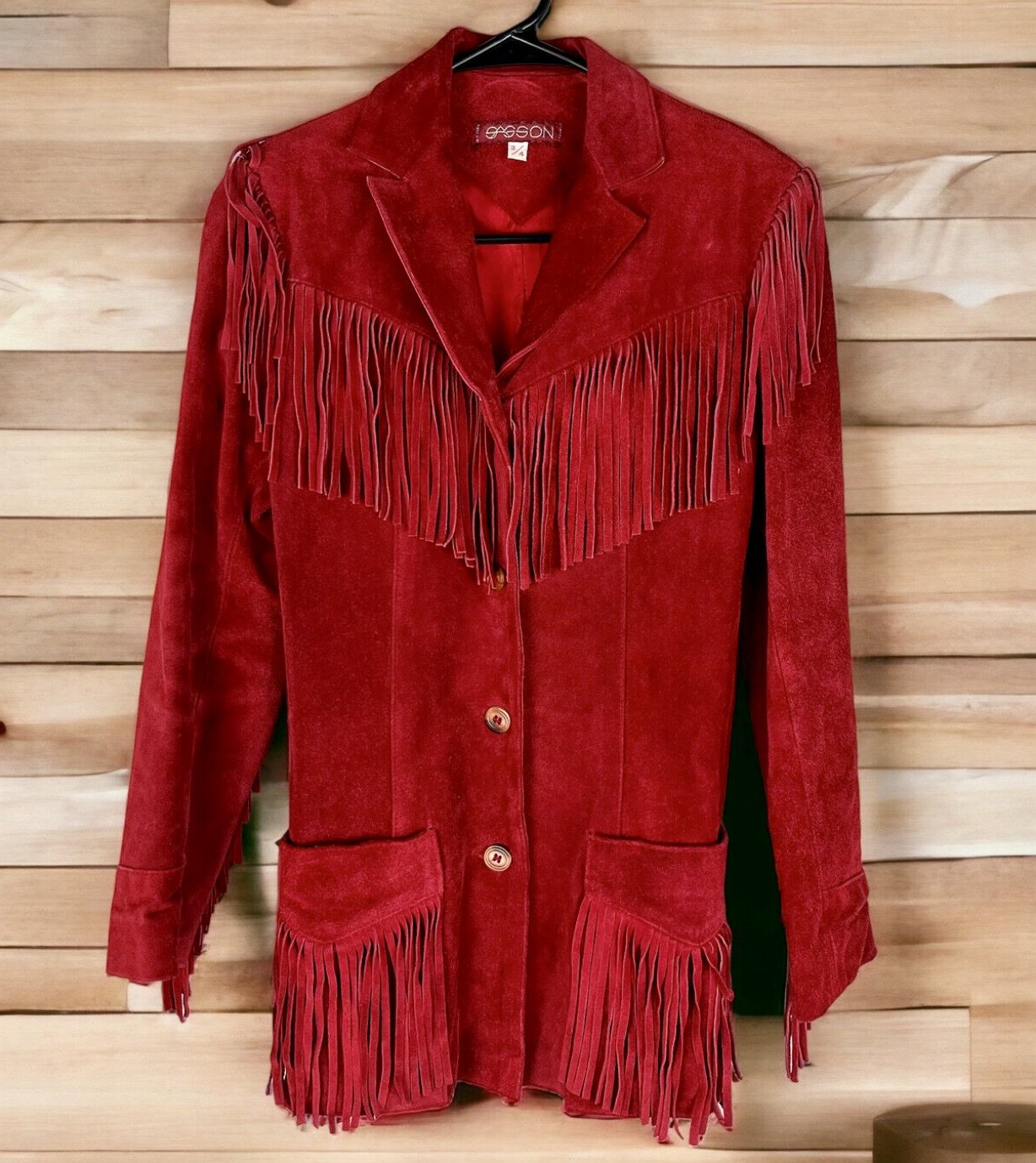 Red Fringed Suede Jacket