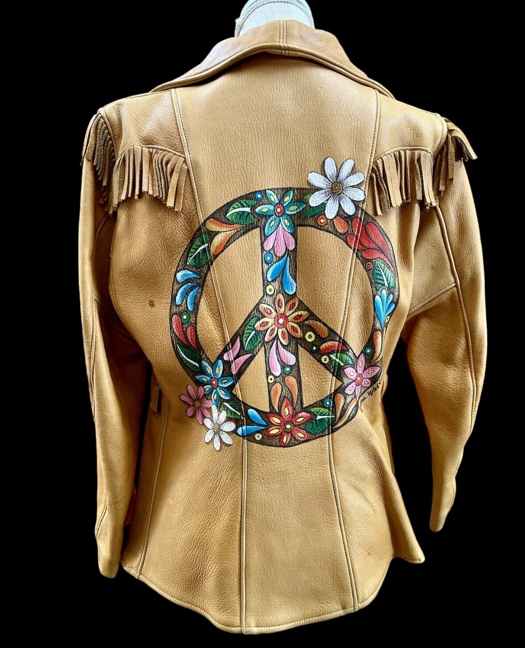 Hand Painted Bohemian Leather Jacket