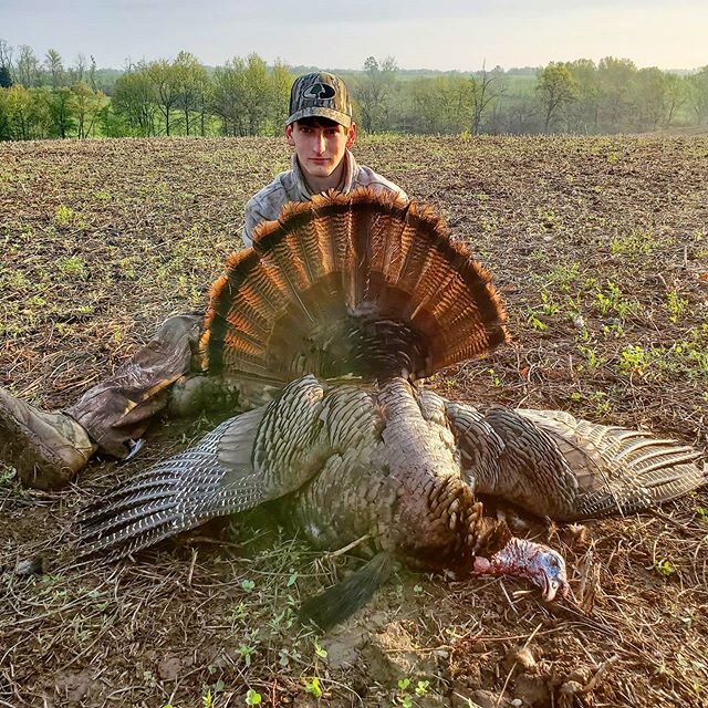 Turkey #2 for Eli didn't require nearly as many miles as #1 
What a beautiful morning to hunt turkeys! 
#cantstoptheflop #turkeyhunt #turkeycall #missourioutfitter #midwestoutfitter #gamekeeper #guidelife