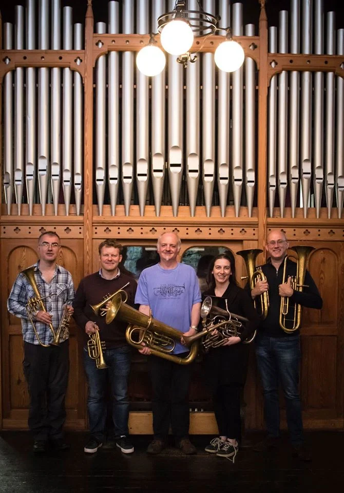 The Prince Regent's Band: Richard Thomas, Richard Fomison, Jeff Miller, Anneke Scott & Phil Dale.