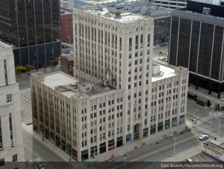 Photo of the Free Press Building from above by Dan Austin of Historic Detroit