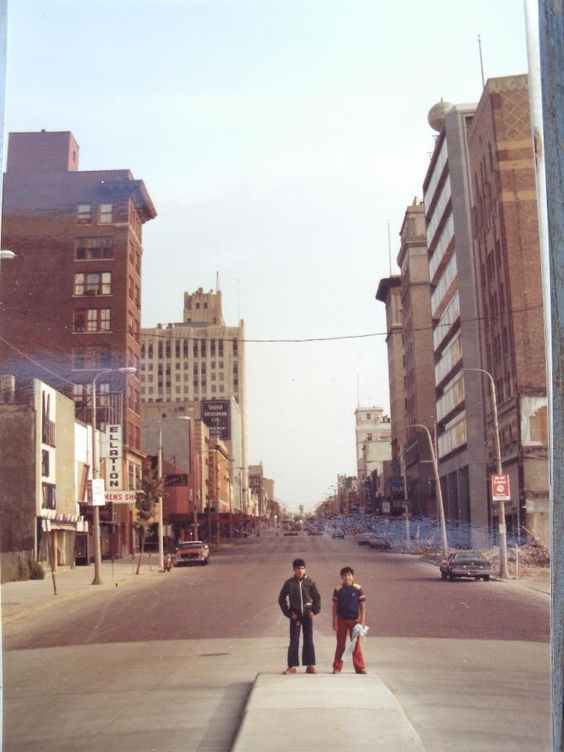 Downtown Flint in 1979, via Pinterest .