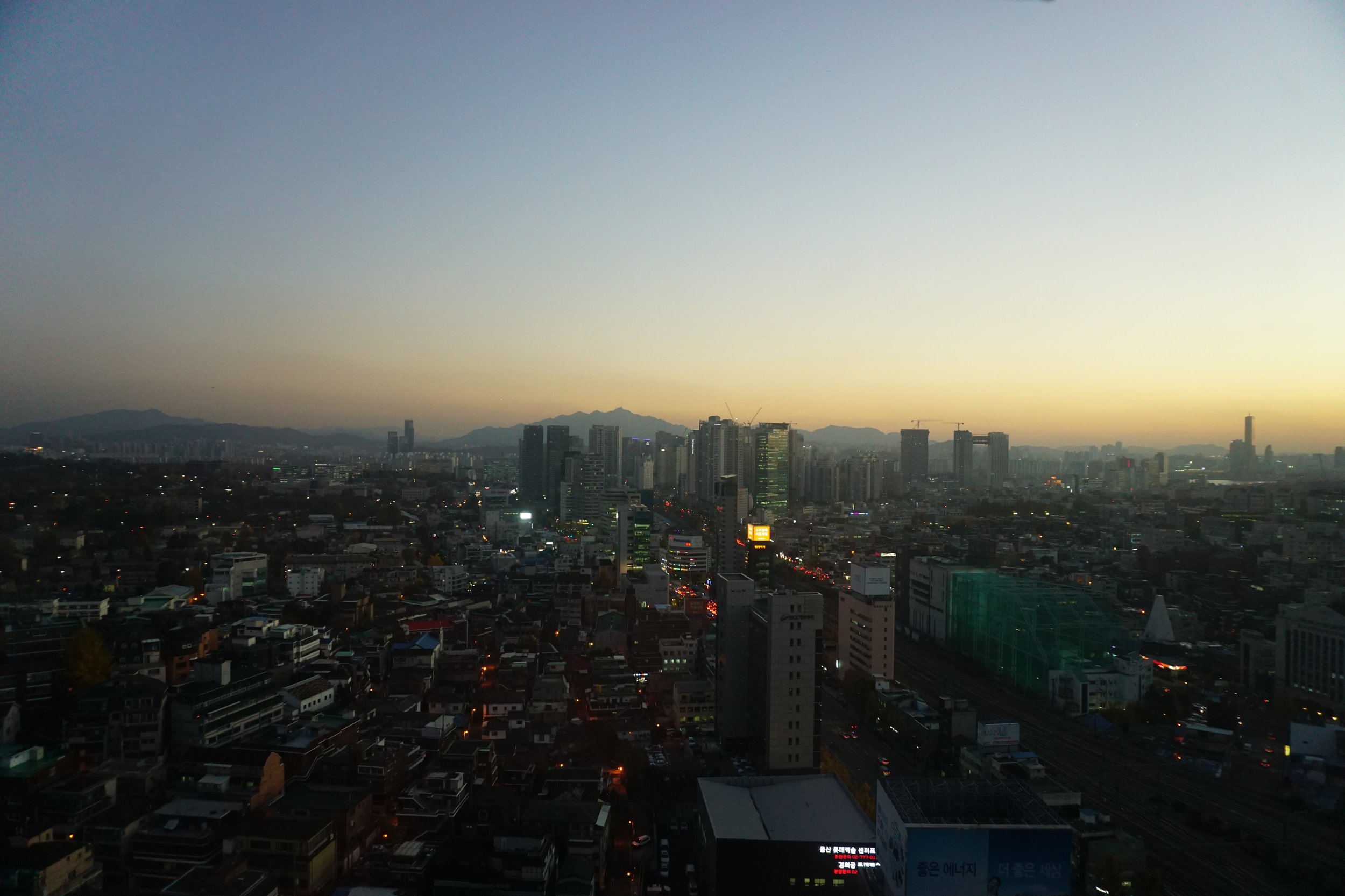 View of Seoul from our Airbnb