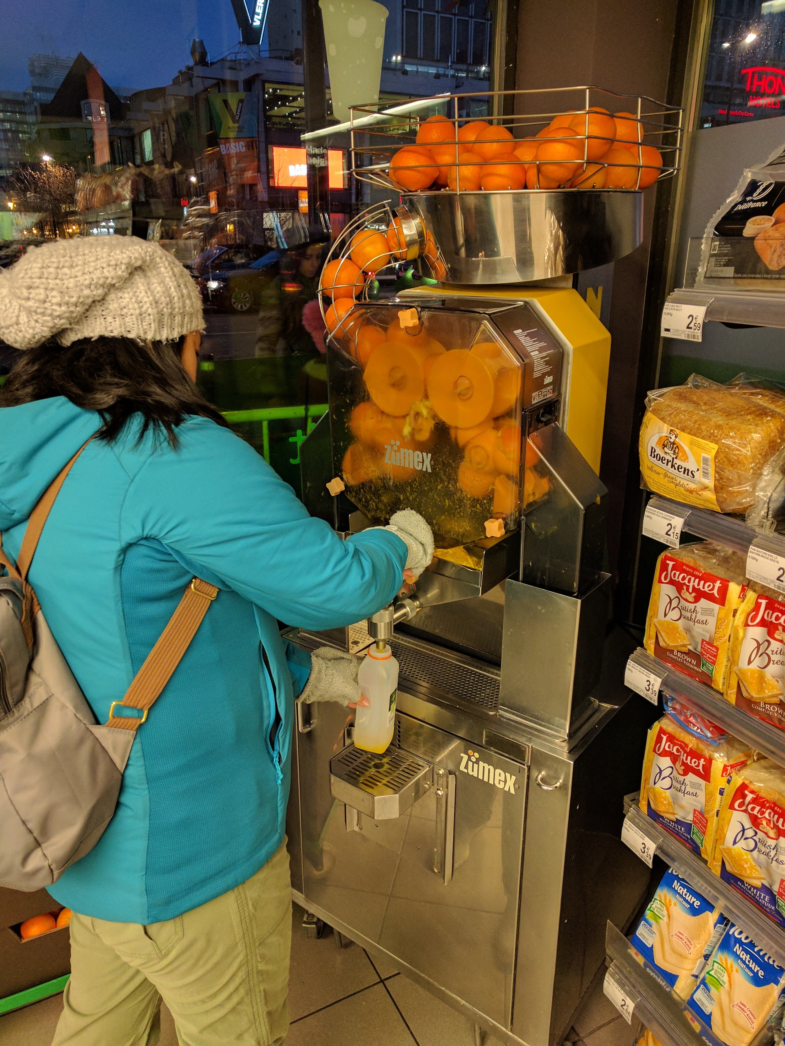 Fresh squeezed OJ at Carrefour