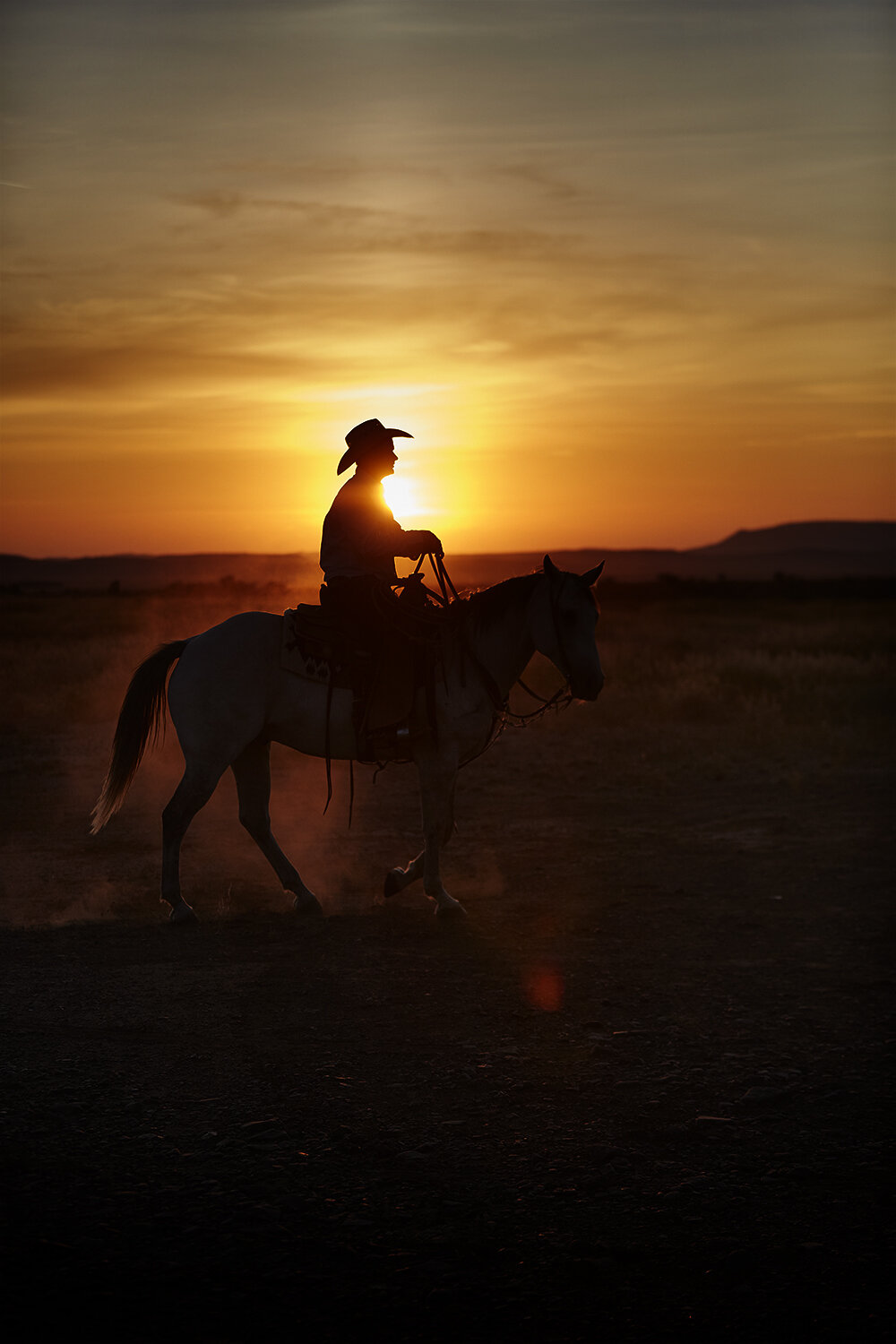 Cowboy at sunrise