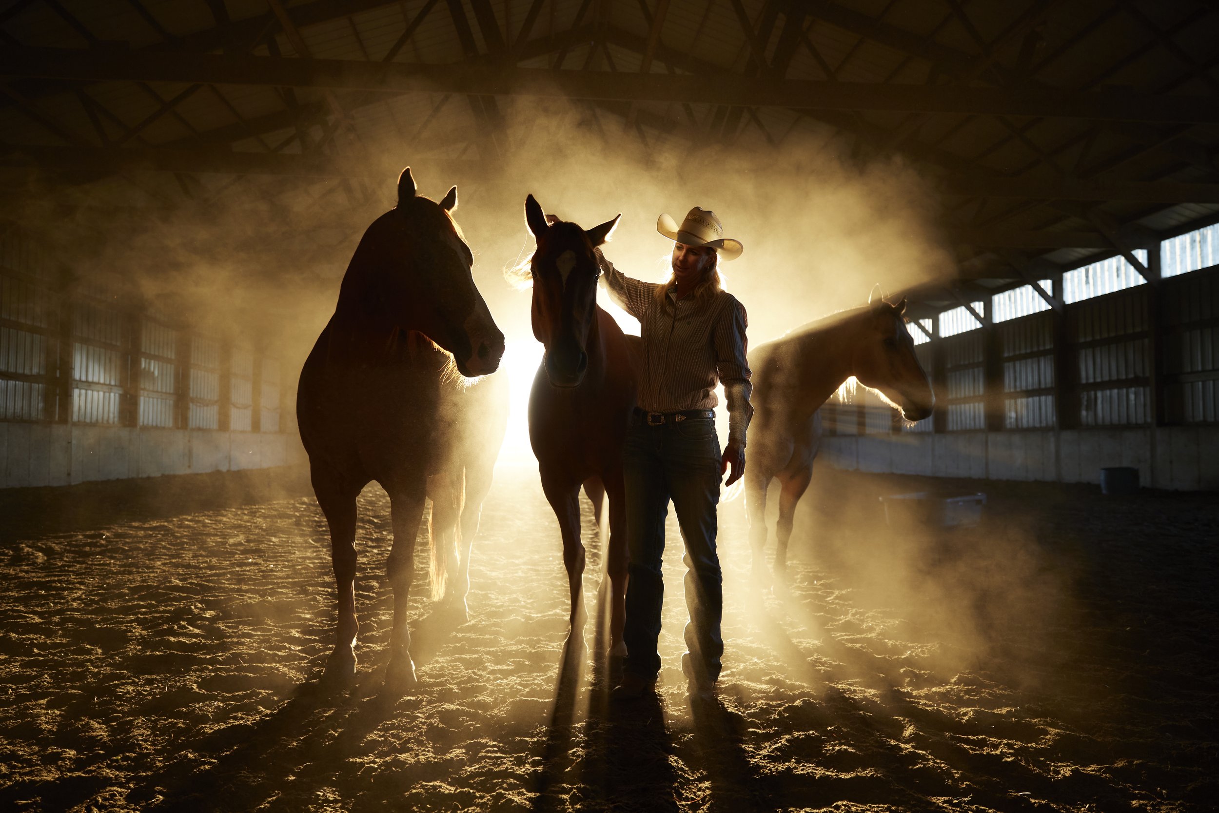 Sherri Cervi with her horses