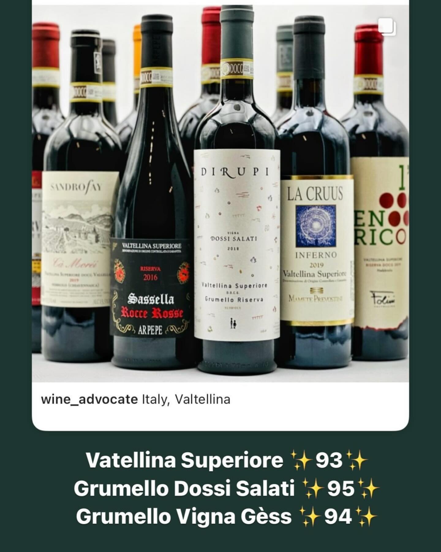 Thank you @wine_advocate and @monicalarner for this Valtellina review @dirupivaltellina #valtellina #lyrawine #dirupivaltellina #sforzatodivaltellina #grumello #vinoitaliano🇮🇹