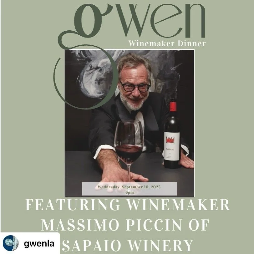 Posted @withregram • @gwenla Join us September 10th for a special winemaker dinner featuring wines from Massimo Piccin, owner and winemaker of Podere Sapaio in Bolgheri, Tuscany.
Massimo will share his wines and stories while guests enjoy a 4-