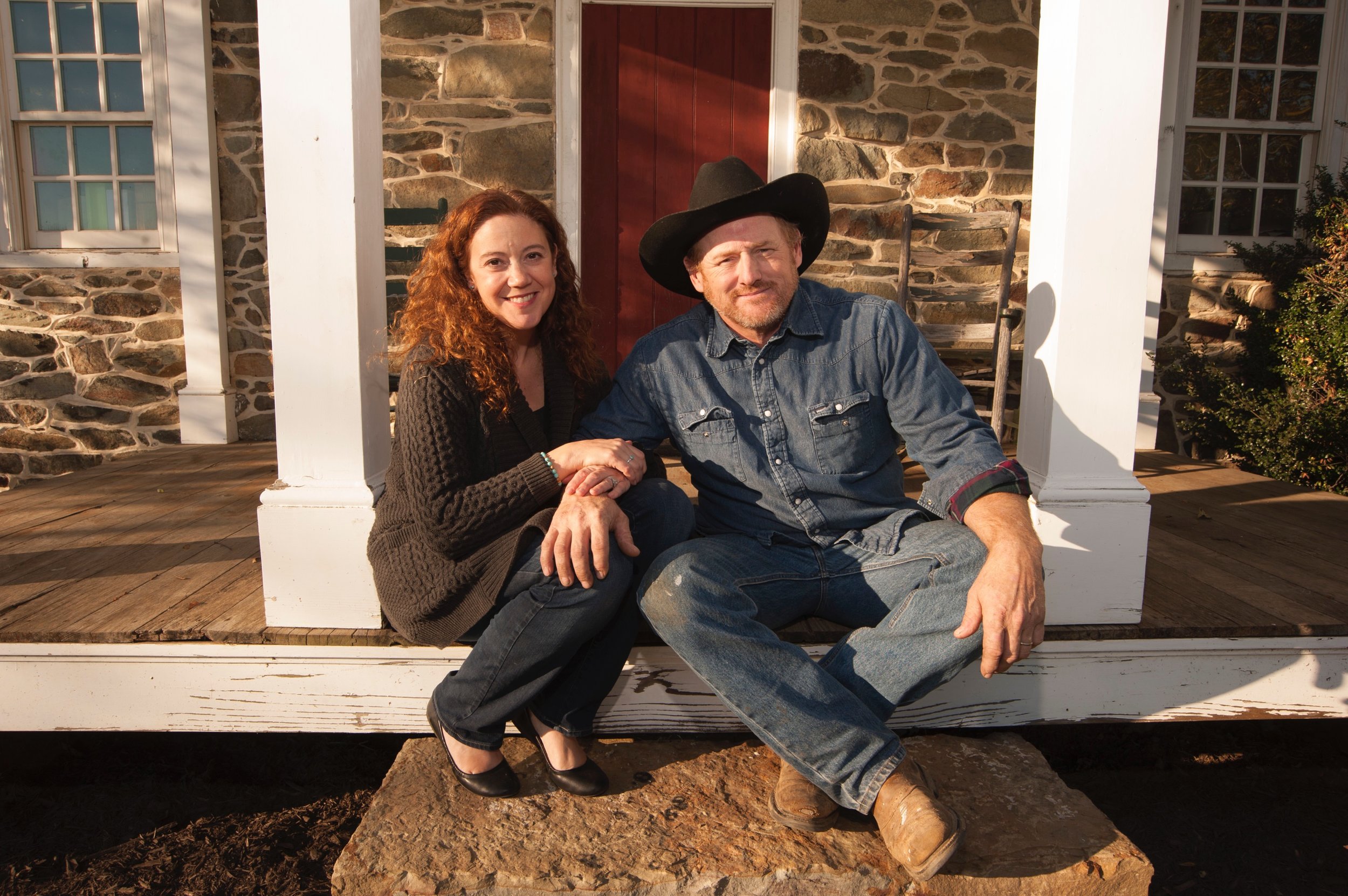  Nancy and Allen Cochran on the front porch of their historic home. 