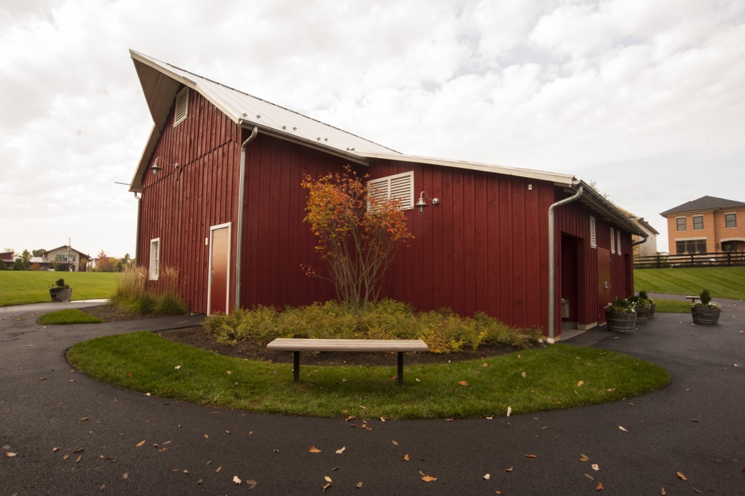  The peak enhances the barn's design. 